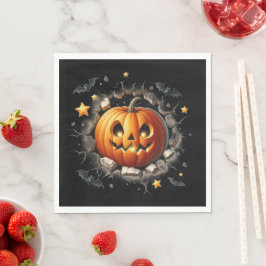 De Papel Calabaza en la servilleta negra