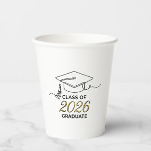 De Papel Class of 2026 Paper Cups ✨ Vasos Graduación