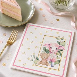 De Papel Corderito | Servilleta para Baby Shower Rosa