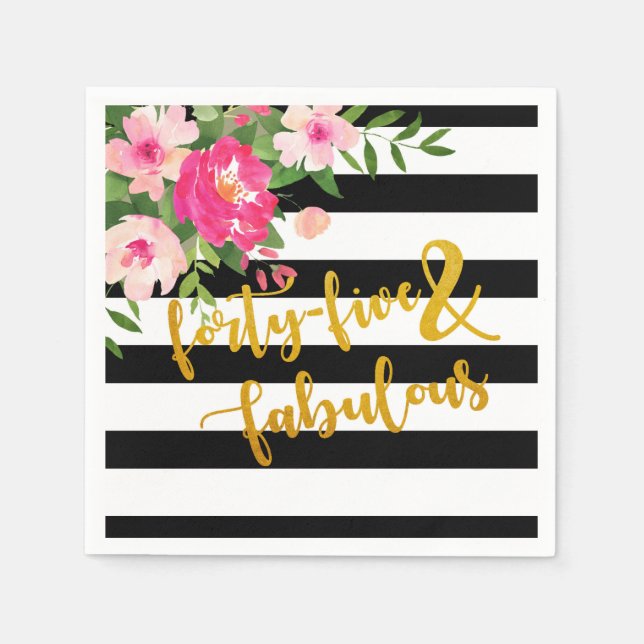 De Papel Cuarenta y cinco y fabulosa servilleta - Rayas bla (Anverso)