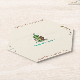 De Papel Cute Turtle Coffee Coaster | Hexágono Posavasos