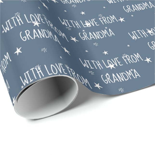 De Papel De Envoltura De Las Grandes Estrellas Bla (Esquina del rollo)