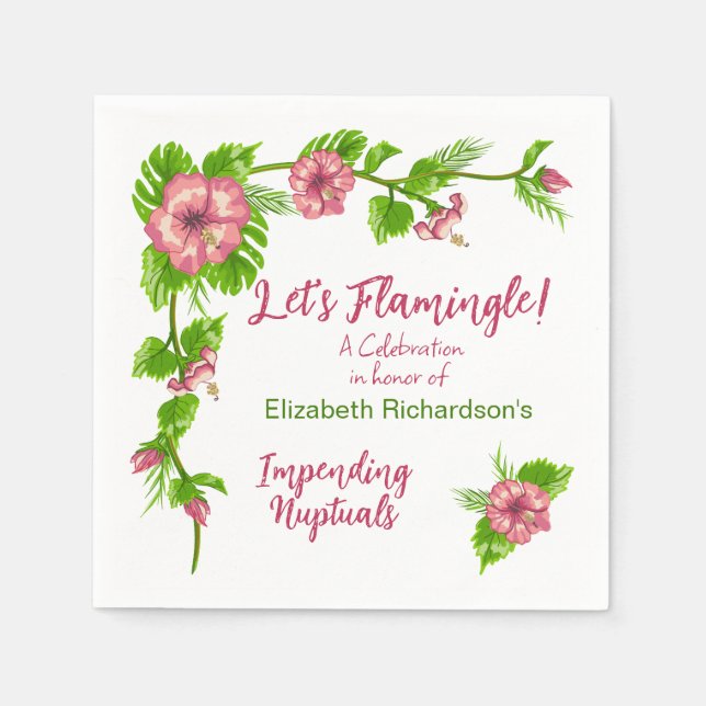 De Papel Diseño Floral Paraíso Tropical Servilleta (Anverso)