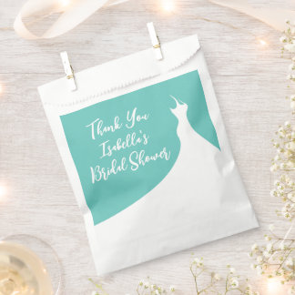 De Papel Elegante Bridal Ducha Favor Bolsa turquesa