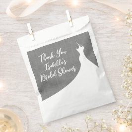 De Papel Elegante Bridal Shower Favor Bolsa lino gris