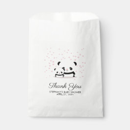 De Papel Elegante Panda Cute Baby Shower Gracias Bolsa