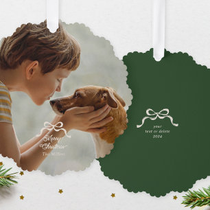 De Papel Elegantes Navidades doblan foto con adorno