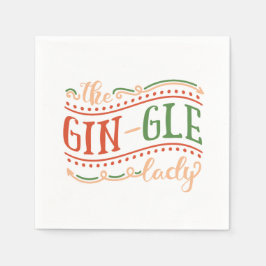 De Papel Funny Gin-gle Lady Navidades | Servilleta