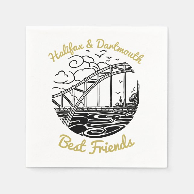 De Papel Halifax Dartmouth mejores amigos fiesta servilleta (Anverso)