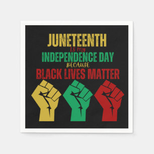 De Papel Juneteenth Puño Panafricano Servilleta