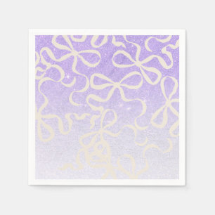 De Papel Lilac brillo lazo coquette servilleta Baby Shower