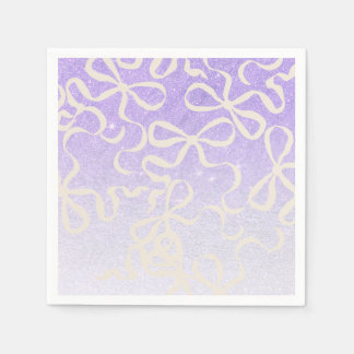 De Papel Lilac brillo lazo coquette servilleta Baby Shower