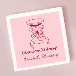 De Papel Modernos saludos rojos y rosados a la servilleta d