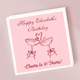 De Papel Modernos saludos rojos y rosados a la servilleta d