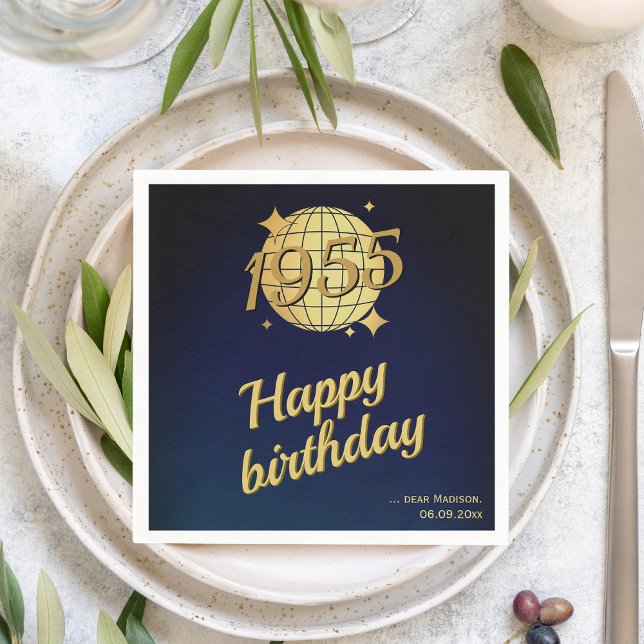 De Papel Nacido en 1955 70º cumpleaños servilleta festiva d (Subido por el creador)