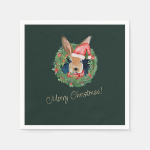 De Papel Navidades beiges y verdes saludan a las servilleta