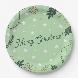 De Papel Navidades cena Año Nuevo plato verde sabio