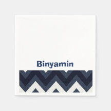 Navy zigzag upsherin servilleta