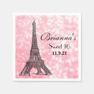 De Papel Noche en servilleta del personalizado del dulce 16