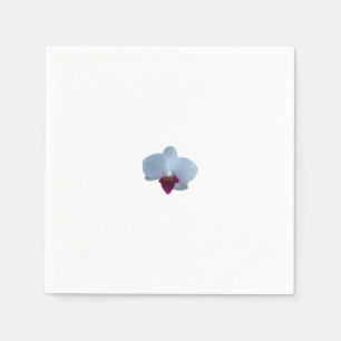 De Papel Orquídea blanca con púrpura en una servilleta