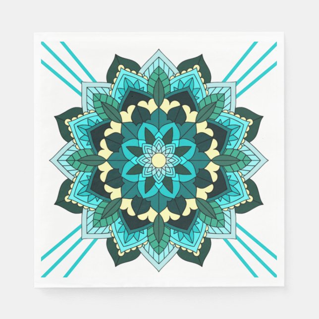 De Papel Patrón Mandala 02 en la servilleta acuática (Anverso)