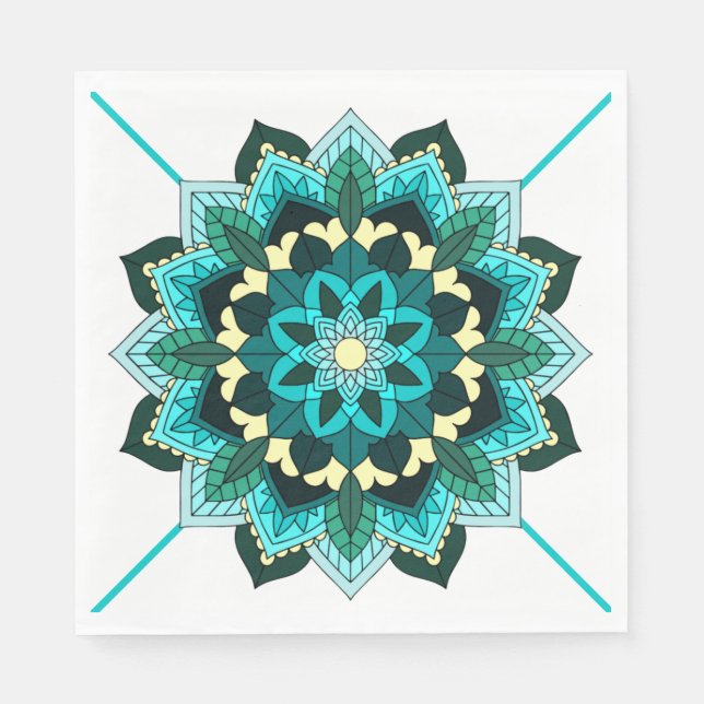 De Papel Patrón Mandala 02 en la servilleta acuática (Anverso)