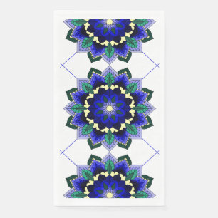 De Papel Patrón Mandala 02 en servilleta azul oscuro