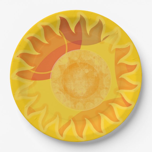 De Papel Plato Amarillo Brillante (Anverso)