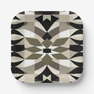 De Papel Plato Decorativo Geométrico Moderno Tierra Neutr