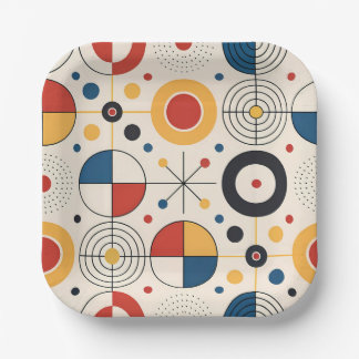 De Papel Plato diseño geométrico