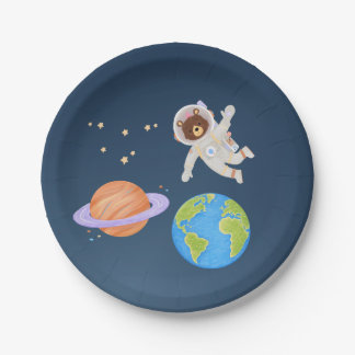 De Papel Plato Espacial 7"