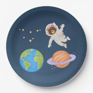 De Papel Plato Espacial 7"