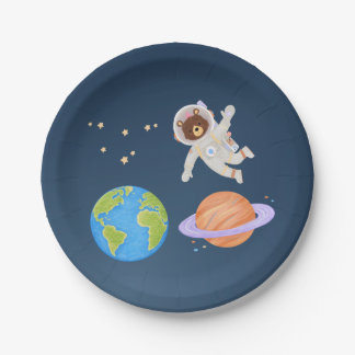 De Papel Plato Espacial 7"