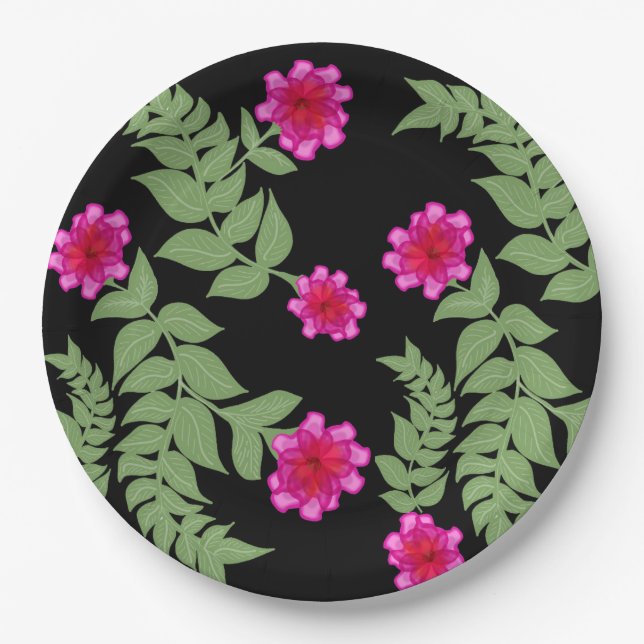 De Papel plato floral (Anverso)