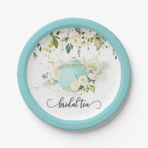 De Papel Plato para Fiesta del Té Nupcial - WC Azul
