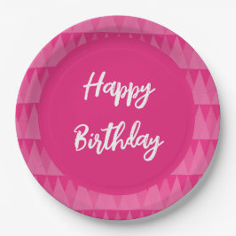 De Papel Plato rosa texto editable