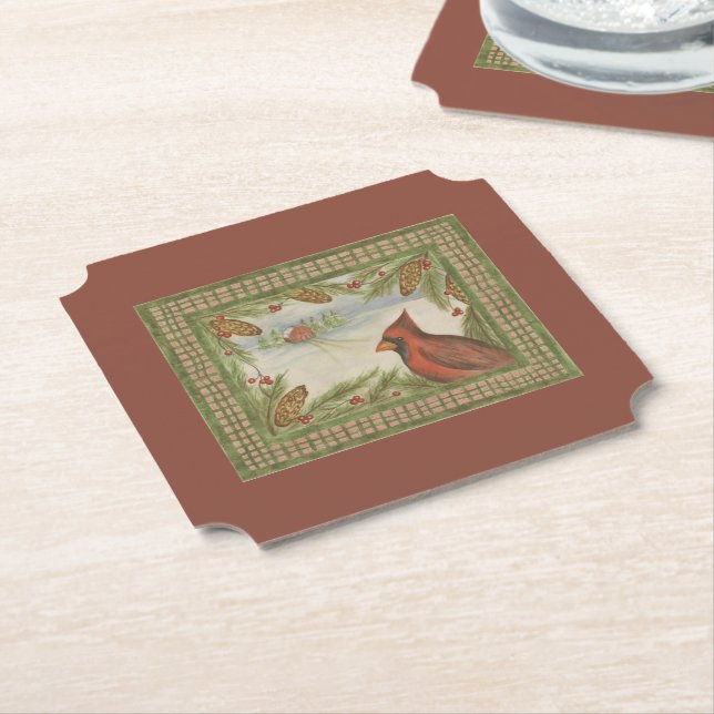 De Papel Posavasos Cardenal (En perspectiva)