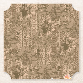 De Papel Posavasos Floral Marrón Ornamentado | Estilo Vinta