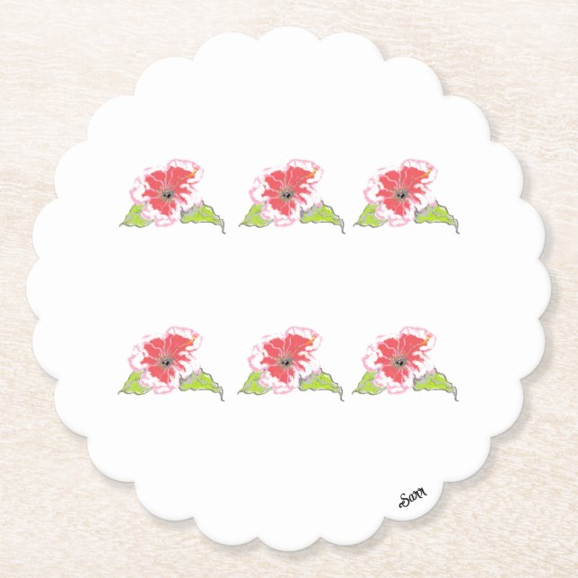 De Papel Posavasos : Flores exóticas (Anverso)