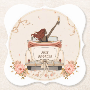 De Papel Recién divorciada en flor elegante posavasos