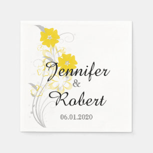 De Papel Romance incipiente en la servilleta Boda amarilla