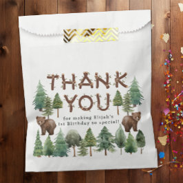 De Papel Rustic Woodland Gracias por la bolsa para un feliz
