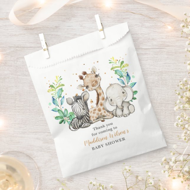 De Papel Safari Animals Baby Shower favorece la bolsa (Cortado)
