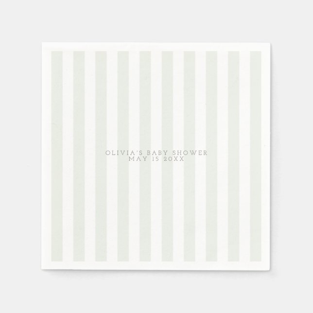 De Papel sage green golf carros baby ducha servilleta (Anverso)