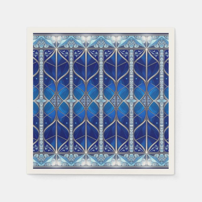 De Papel Servilleta Azul Decorativa (Anverso)