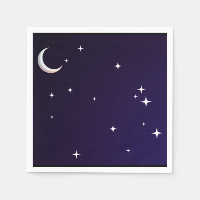 De Papel Servilleta con gradiente negro y azul tema noche (Anverso)
