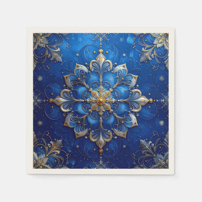 De Papel Servilleta decorativa azul para fiestas (Anverso)