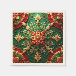 De Papel Servilleta decorativa navideña verde roja