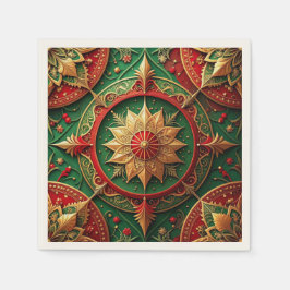 De Papel Servilleta decorativa navideña verde roja