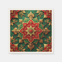De Papel Servilleta decorativa navideña verde roja